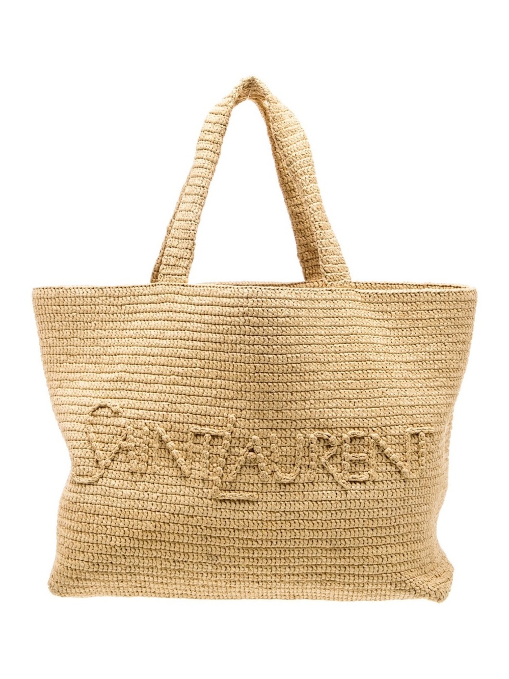 Saint Laurent Raffia Logo Tote